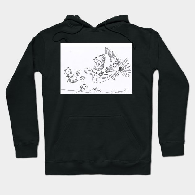 Fish o matic Hoodie by Fred Wilkes 